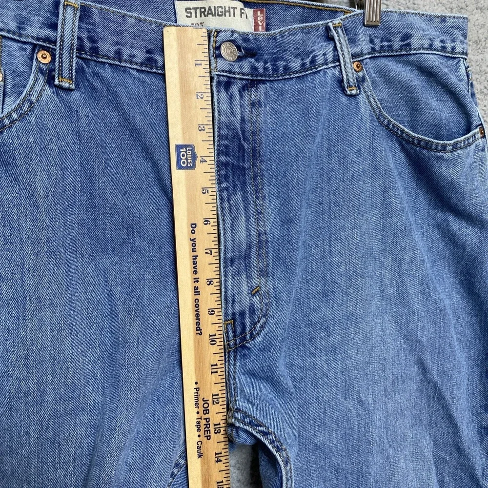 Levi's 505 Jeans Men 42x30 Blue Denim Med Wash Straight Fit 100% Cotton Casual